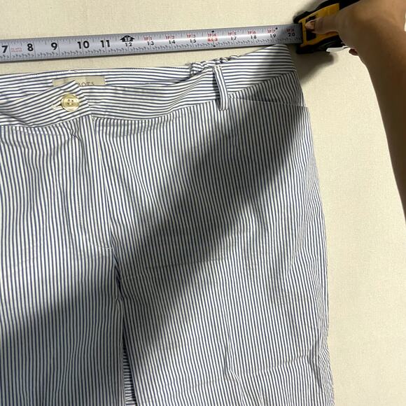 Talbots Slim Ankle Seersucker Pants with Buttons Blue & White - Size 18W - Picture 8 of 10